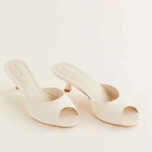 Reformation Off-White Open-Toe Mules